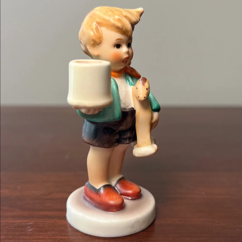 Vintage Goebel West Germany Hummel Boy With Horse Figurine Candleholder 117 3.5